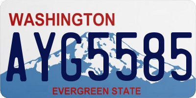 WA license plate AYG5585