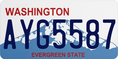 WA license plate AYG5587