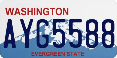 WA license plate AYG5588