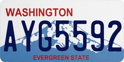 WA license plate AYG5592