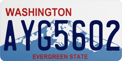 WA license plate AYG5602