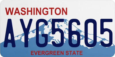 WA license plate AYG5605