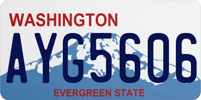 WA license plate AYG5606