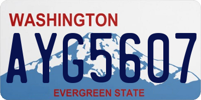 WA license plate AYG5607