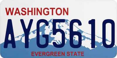 WA license plate AYG5610
