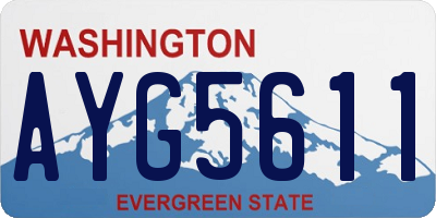 WA license plate AYG5611