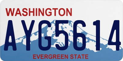WA license plate AYG5614
