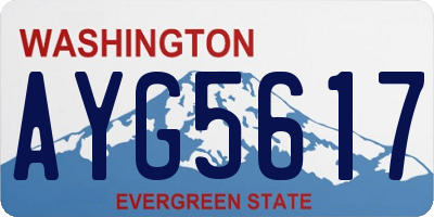 WA license plate AYG5617
