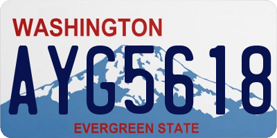 WA license plate AYG5618
