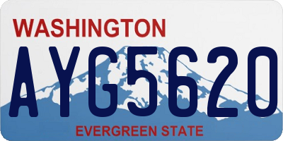 WA license plate AYG5620