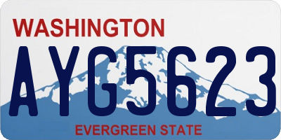 WA license plate AYG5623