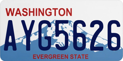 WA license plate AYG5626