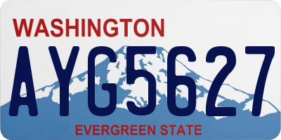 WA license plate AYG5627