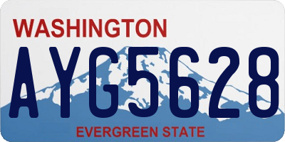 WA license plate AYG5628