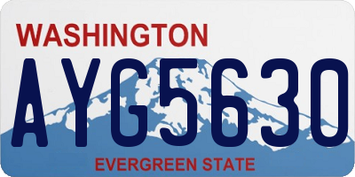 WA license plate AYG5630