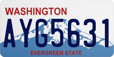WA license plate AYG5631