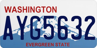 WA license plate AYG5632