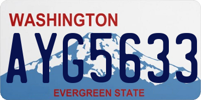 WA license plate AYG5633