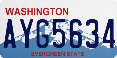 WA license plate AYG5634