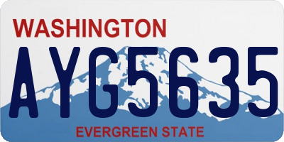 WA license plate AYG5635