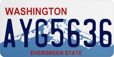 WA license plate AYG5636