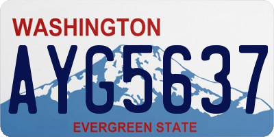 WA license plate AYG5637