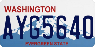 WA license plate AYG5640