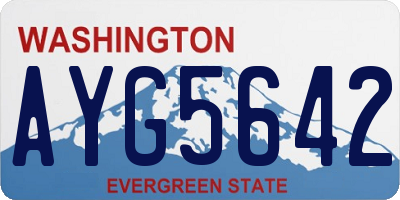 WA license plate AYG5642