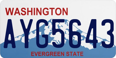 WA license plate AYG5643