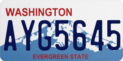 WA license plate AYG5645