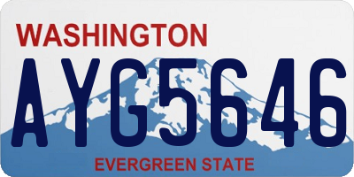 WA license plate AYG5646