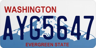WA license plate AYG5647