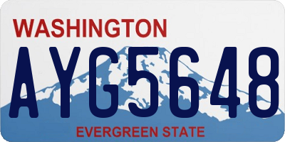 WA license plate AYG5648
