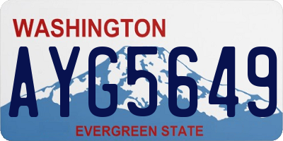 WA license plate AYG5649