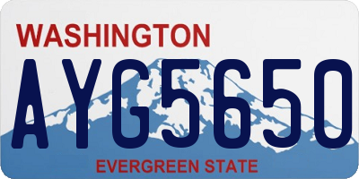 WA license plate AYG5650
