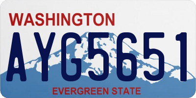 WA license plate AYG5651