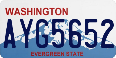 WA license plate AYG5652