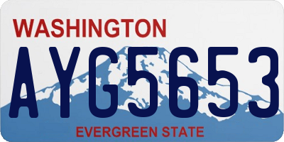 WA license plate AYG5653