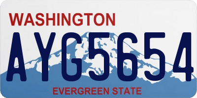 WA license plate AYG5654