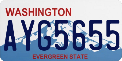WA license plate AYG5655