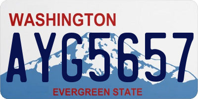 WA license plate AYG5657