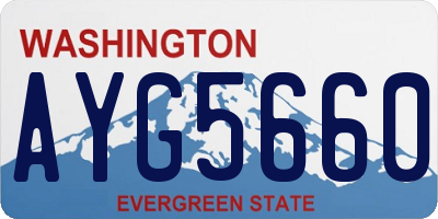 WA license plate AYG5660