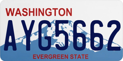 WA license plate AYG5662