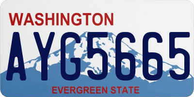WA license plate AYG5665