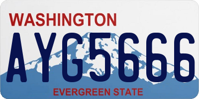WA license plate AYG5666