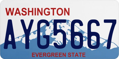 WA license plate AYG5667