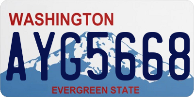 WA license plate AYG5668