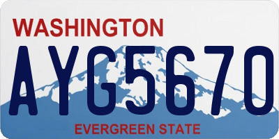 WA license plate AYG5670