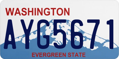 WA license plate AYG5671
