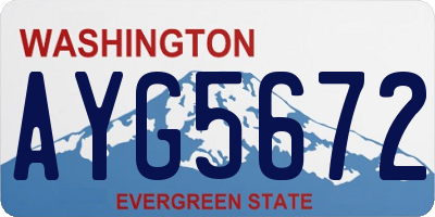 WA license plate AYG5672